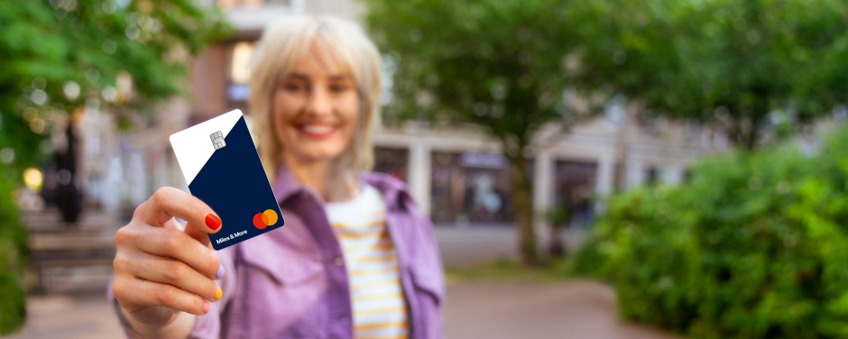 Woman showing MyFlex Credit Card